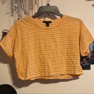 short sleeve tshirt crop top with stripes